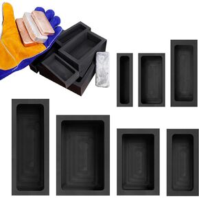 GanFindX Graphite Ingot Mold Crucible Mould for Gold Silver Copper Brass Aluminum Metal Melting Casting Refining Ingot Molds (6kg / 312ml, 10.6 oz / 7 x 2.8 x 2 Inch, 1 Piece)