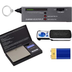 HMJOY Diamond Tester, High Accuracy Jewelry Diamond Tester＋200g/0.01g Mini Jewelry Scale＋ 60X Mini LED Magnifying, Professional Diamond Selector for Novice and Expert, Thermal Conductivity Meter