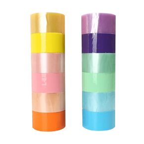 12PCS Colored Sticky Ball Tape Handmade, Tapes Roll Tape DIY Crafts, Educational Sensory Toy Funny DIY Toy Making, Candy Color Decompression Rolling Adhesive, Viral Nano Colorful (3.4 x 1.9)