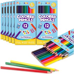 144 Count Colored Pencils for Kids, 12 Pack Colored Pencils Bulk in 12 Vibrant Colors, Pre-sharpened Color Pencils, Bulk Coloring Pencils School Supplies for Teachers Adults, Classroom Prizes Supplies
