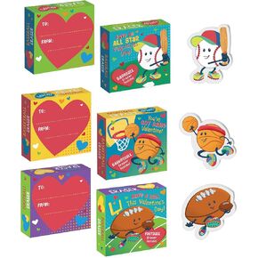Peaceable Kingdom Valentines Cards for Kids Classroom, Set of 28 Valentines Day Gifts - Sports Eraser Valentines