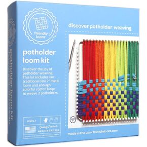 Harrisville Designs Friendly Loom | 7" Traditional Potholder Loom Kit | Craft 2 Cotton Potholders