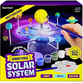 360° Orbiting Solar System for Kids - Paint & Build Model Kit - Easter Arts and Crafts for Kid Ages 8-12, 4-6, 4-8, 6-8 - Space Toys 8-10 - Science Astronomy Gifts - Painting Craft Kits for Boys