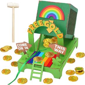 OFIHIDO Leprechaun Trap Kit for Kids,Wood DIY Craft Catch a Leprechaun Trap Kit for Kids Classroom Activity,St. Partrick Day Decorations Party Supplies