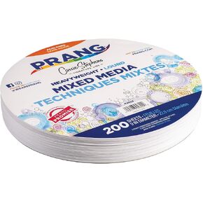 Prang Mixed Media Paper Circles by Cassie Stephens, White, 9" Diameter, 200 Sheets