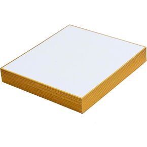 KOUBAIDO Japanese Shikishi White Board Hosho 4.7 x 5.3 inches Gold Bordered for Japanese Art or Calligraphy Pack of 10