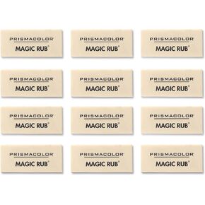 Prismacolor Premier Magic Rub Vinyl Erasers, 12 Pack