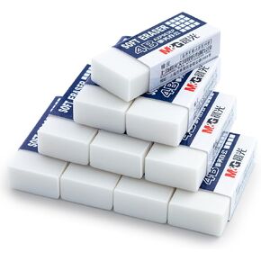 M&G 24 Pack Erasers Pencil Erasers, 4B White Rubber Eraser Rectangular Bulk for Kids School Students Office, Art Erasers for Drawing