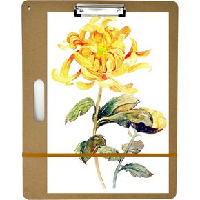 14" x 18" Drawing Board, Artist Sketch Boards with Handle for Drafting Art, Portable Wooden Clipboard for Class or Studio Fit in Artists Tote
