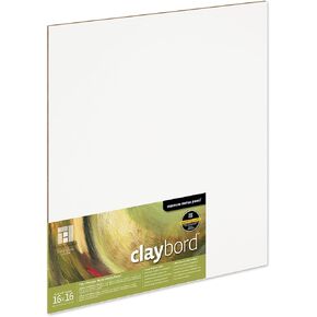 Ampersand Art Supply Painting Wood Panel: Museum Series Claybord ، 16 "× 16" ، 1/8 "ملف تعريف مسطح