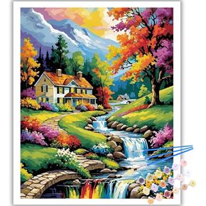Reivworl Paint by Numbers Kit for Adults, Cow Adults Paint by Number Kits on Canvas, Bathroom Acrylic Painting by Numbers for Home Decor 16x20Inch