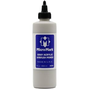 Micro-Mark Gray Airbrush Primer, 8oz - Made in USA Acrylic Surface Primer for Models, Miniatures, and Crafts