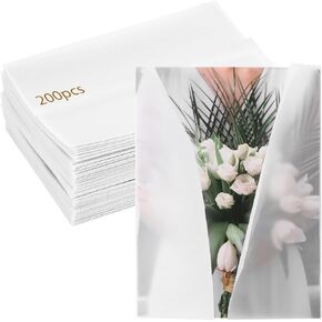 200 PCS Pre-Folded Vellum Jackets, Vellum Envelope for 5 x7 Inches Invitations, Translucent Vellum Paper Envelope Liners, Invitation Wraps for Weddings, Bridal Showers, Birthdays
