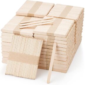 2400 Pcs Popsicle Sticks for Crafts,4.5' Wooden Craft Sticks,Natural Wood Popsicle Stick for Waxing,Ice Cream Sticks,Hair Removal and Waxing Supplies,DIY Wood Crafts for Home Art Projects