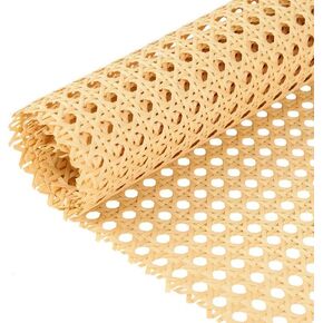 Upgraded Plastic Rattan Webbing, 16"x20" inches DIY Handwoven Synthetic Poly Rattan, Wicker Cane Rattan Webbing for Home Decor Projects Furniture Caning Chairs Cabinets Beds