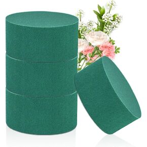 4Pcs Floral Foam Round SUPKING 3.2" Small Green Wet Dry Flower Foam Blocks Florist Plant Foam for Artificial and Fresh Flower Arrangement