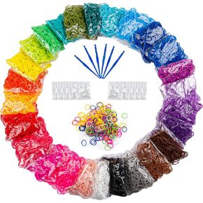 12730+ Loom Rubber Bands Refill Kit in 26 Color with 500 Clips,6 Hooks, Premium Bracelet Making Kit for Weaving DIY Crafting Gift