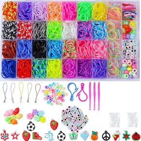 JIYAKO 2500+ Rubber Band Bracelet Kit, Loom Bracelet Making Kit for Kids, Rubber Bands Refill Loom Set, Loom Bands Kit,Friendship Bracelet Birthday Gift Kits