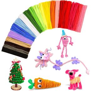 VZF Pipe Cleaners Craft Supplies,Multi-Colored Chenille Stems for DIY Arts Crafts Project,Green Pipe Cleaners Bulk Easter Basket Stuffers,Fidget Toys for Ages 8-13,Teen Girl Gifts,Kids Crafts