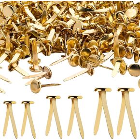 Ferraycle 500 Pieces Mini Brads Fasteners Brass Paper Fasteners Metal Round Pastel Brads for Scrapbooking Crafts DIY Projects (0.5 Inch, 0.7 Inch, 1 Inch)