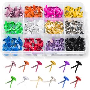 180pcs brads للحرف الورقية ， 12 ألوان Brads Paper Paper Paper Paper Stables Mini Brads لمشاريع DIY الحرف اليقظة.