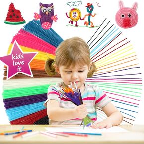 500pcs Wiky Sticks Art Crafts Wax Yarn Sticks Non-Toxic Bendable Wiky Sticky in Bulk Perfect Handicraft Christmas Gift Entertainment for Home and Travel Student DIY Project