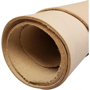 Realeather Veg Tan Double Shoulder Tooling Leather for Crafting, 7-8oz, Natural