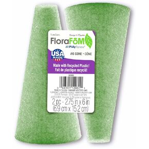 FloraCraft FloraFōM 2 Piece Cone 2.75 Inch x 6 Inch Green
