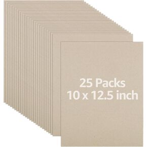 LOYORTY 25 Pcs Book Board for Book Binding 10 x 12.5 Inch, 80PT (2mm) Thick Heavy Duty Chipboard Sheets, Grey Binders Board Bookbinding Supplies for Book Binding Cover, DIY Crafts