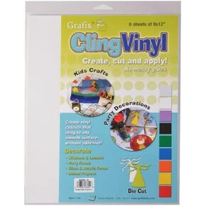 Grafix Clear Static Cling Film 9"x12", Create Your Own Window Clings and Temporary Decorations, Just Stick to Any Glass, Acrylic, or Glossy Surface, Pack of 6