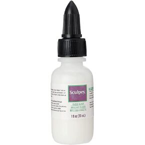 Sculpey® Gloss Glaze, Non Toxic, 1 fl oz. bottle with precise flow twist cap. Will add a glossy finish to your baked polymer oven-bake clay creations!