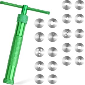 ZEYIYER 6.50 X 4.21in Clay Extruder Tool, Stainless Steel Clay Extruder, Fondant Tools Polymer Clay Extruder Tool, Stainless Steel Clay Extruders Sugar Paste Extruder Cake Fondant Decorating Tool Set