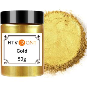 HTVRONT Gold Mica Powder for Epoxy Resin - 1.76 oz/50 g Mica Pigment Powder, Natural Mica Powder for Soap Making, Resin, Candle Making, Bath Bomb, Non-Toxic Pigment Powder