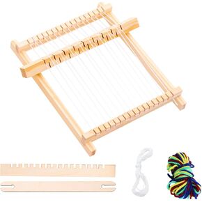 JoyHuaTrade Weaving Loom Kit, 8.2'' X 7.6'' Wooden Multi-Craft Small Loom Kit DIY Hand-Knitting Weaving Machine for Weave Board Weaver Tapestry Adult Beginner