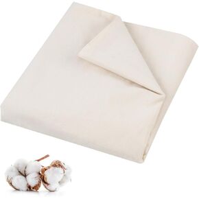 100% Cotton Muslin Fabric, 63 Inch X 2 Yards Unbleached Muslin Linen Fabric by The Yard, Medium Weight Draping Fabric Suitable for Sewing Embroidery, Garments, Crafts Material-Natural