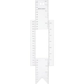 BENECREAT Cheer Bow Template Ruler, 13.8x3.8inch Large Acrylic Template Rulers with CM and INCH Scales for Accurate Placement on Cheer Bows