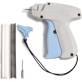 Quick clothing fixator, micro needle clothing sewing gun, mini clothing embroidery gun quick sewing tool, including 1 needle, 1000 white and 1000 black 4.5mm fasteners (White)