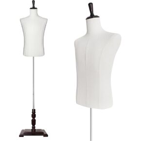 Male Dress Form Half Body Mannequin Torso Clothing Manikin for Market Shop Window Display 61"~78" Height Adjustable