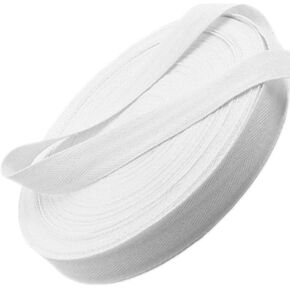 50 Yard Twill Tape Ribbon 1/2 Inch, Soft Natural Webbing Tape Roll Cotton Herringbone Bias Tape for Sewing DIY Crafts Home Decor (White)