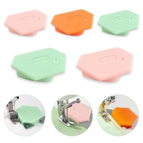5 Pack Magnetic Seam Guide for Sewing Machine, Magnetic Seam Guide, Upgraded Polygonal Multifunctional Hemmer Gauge with Magnetic Seam Guide with Scale, Sewing Supplies (5)