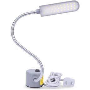 Sewing Machine Light LED Lighting (30LEDs) 6 Watt Multifunctional Flexible Gooseneck Arm Work Lamp with Magnetic Mounting Base for Workbench Lathe Drill Press Gray