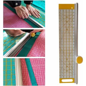 HONEYSEW Rotary Cutter and Ruler Combo - 24"L x 6"W Fabric Cutter with Gridlines for Quilting and Sewing Craft Supplies