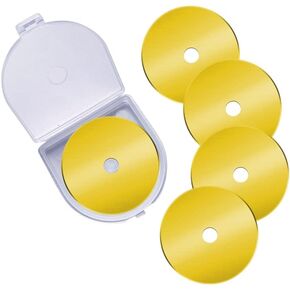 Rotary Cutter Blades, 45mm Replacement Blades 5Pack,Fits Fiskars,OLFA,Martelli,Dremel,Truecut,DAFA,Fabric Cutting Blades Refill for Quilting Scrapbooking Sewing Arts &Crafts,SKS-7,Titanium Coated