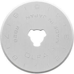 OLFA 28mm Rotary Cutter Replacement Blades, 10 Blades (RB28-10) - Tungsten Steel Blade for Quilting, Sewing, and Crafts Fits Most 28mm Rotary Cutters