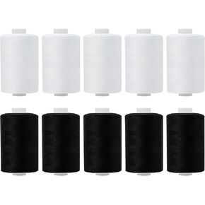 10 Spools All Purpose Sewing Thread 1000 Yards, Bobbin Polyester Thread for Sewing,Threads for Sewing Machine, Sewing Machine Supplies for Beginners, Hand Stitching, Quilting