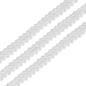 uxcell Gimp Braid Trim, 49 Yards x 1/4"(8mm) Curtain Upholstery Trim for DIY Craft Sewing Accessories, White
