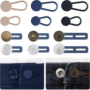 12 Pcs Pant Button Extenders for Jeans, Waist Extenders for Pants for Men, Jean Button Extenders for Momen, No Sew Waist Extensions for 1-1.8 Inches