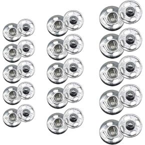 120 Sets 3 Sizes Sew On Snap Buttons Metal Snap Fastener Buttons Press Button for Sewing Clothing Silvery (8mm 10mm 13mm)