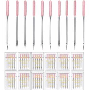 HONEYSEW 60 Pieces Sewing Machine Needles Universal Regular Point Machine Needles for Home Sewing Machine Compatible with Singer, Brother and Old Sewing Machine (Rose Gold,Size 20-60PCS)