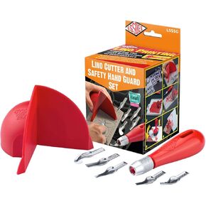 Essdee Lino Cutter and Safety Hand Guard Set, Red